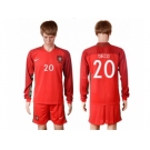 Portugal #20 Deco Home Long Sleeves Soccer Country Jersey