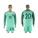 Portugal #20 Quaresma Away Long Sleeves Soccer Country Jersey
