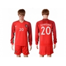 Portugal #20 Quaresma Home Long Sleeves Soccer Country Jersey