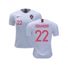 Portugal #22 Eduardo Away Soccer Country Jersey