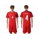 Portugal #4 Miguel Home Soccer Country Jersey