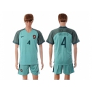 Portugal #4 Veloso Away Soccer Country Jersey