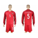 Portugal #5 F.Coentrao Home Long Sleeves Soccer Country Jersey1