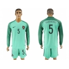 Portugal #5 Guerreiro Away Long Sleeves Soccer Country Jersey