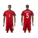 Portugal #5 Guerreiro Home Soccer Country Jersey
