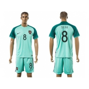 Portugal #8 Silva Away Soccer Country Jersey