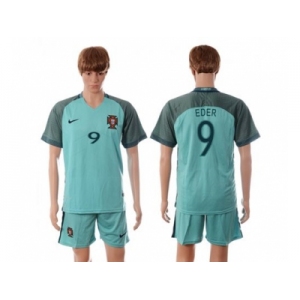 Portugal #9 Eder Away Soccer Country Jersey