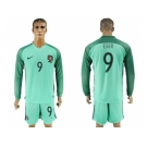 Portugal #9 Eser Away Long Sleeves Soccer Country Jersey