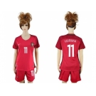Women Portugal #11 Vieirinha Home Soccer Country Jersey