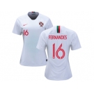 Women Portugal #16 Fernandes Away Soccer Country Jersey