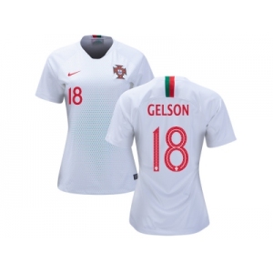 Women Portugal #18 Gelson Away Soccer Country Jersey