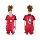 Women Portugal #18 Rafael Home Soccer Country Jersey
