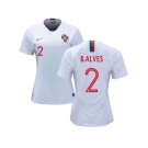 Women Portugal #2 B.Alves Away Soccer Country Jerseys