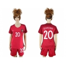 Women Portugal #20 Quaresma Home Soccer Country Jersey
