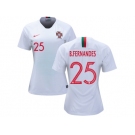 Women Portugal #25 B.Fernandes Away Soccer Country Jersey