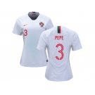 Women Portugal #3 Pepe Away Soccer Country Jerseys