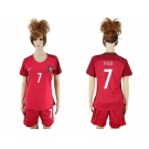 Women Portugal #7 Figo Home Soccer Country Jersey