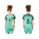 Women Portugal #8 J.Moutinho Away Soccer Country Jersey