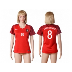 Women Portugal #8 J.Moutinho Home Soccer Country Jersey1
