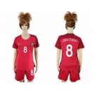 Women Portugal #8 J.Moutinho Home Soccer Country Jersey