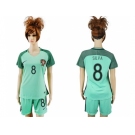 Women Portugal #8 Silva Away Soccer Country Jersey