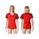 Women Portugal Blank Home Soccer Country Jersey1