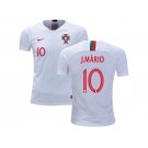 Portugal #10 J.Mario Away Kid Soccer Country Jersey