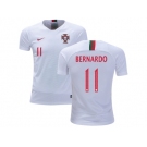 Portugal #11 Bernardo Away Kid Soccer Country Jersey