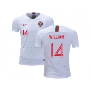 Portugal #14 William Away Kid Soccer Country Jersey