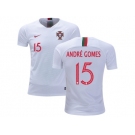 Portugal #15 Andre Gomes Away Kid Soccer Country Jersey