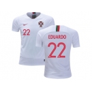 Portugal #22 Eduardo Away Kid Soccer Country Jersey