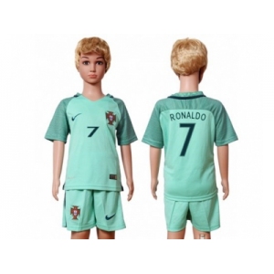 Portugal #7 Ronaldo Away Kid Soccer Country Jersey
