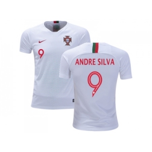 Portugal #9 Andre Silva Away Kid Soccer Country Jersey