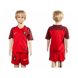 Portugal Blank Home Kid Soccer Country Jersey