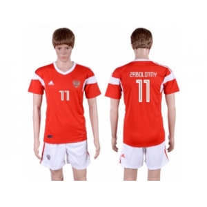 Russia #11 Zabolotny Home Soccer Country Jersey