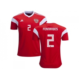 Russia #2 Fernandes Home Soccer Country Jersey