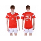 Russia #24 Golovin Home Soccer Country Jersey