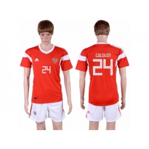 Russia #24 Golovin Home Soccer Country Jersey