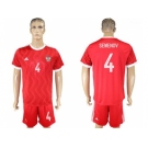 Russia #4 Semenov Federation Cup Home Soccer Country Jersey