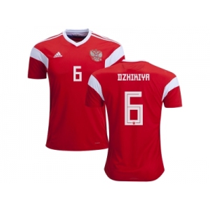Russia #6 Dzhikiya Home Soccer Country Jersey