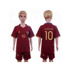 Russia #10 Arshavin Home Kid Soccer Country Jersey