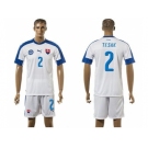 Slovakia #2 Tesak Home Soccer Country Jersey