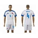 Slovakia #4 Durica Home Soccer Country Jersey