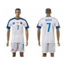 Slovakia #7 Weiss Home Soccer Country Jersey