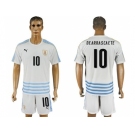 Uruguay #10 Dearrascaete Away Soccer Country Jersey