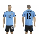 Uruguay #12 Campana Home Soccer Country Jersey
