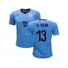 Uruguay #13 G.Silva Home Soccer Country Jersey