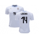 Uruguay #14 Lodeiro Away Soccer Country Jersey