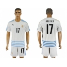 Uruguay #17 Arevalo Away Soccer Country Jersey