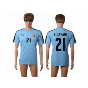 Uruguay #21 E.Cavani Home Soccer Country Jersey1